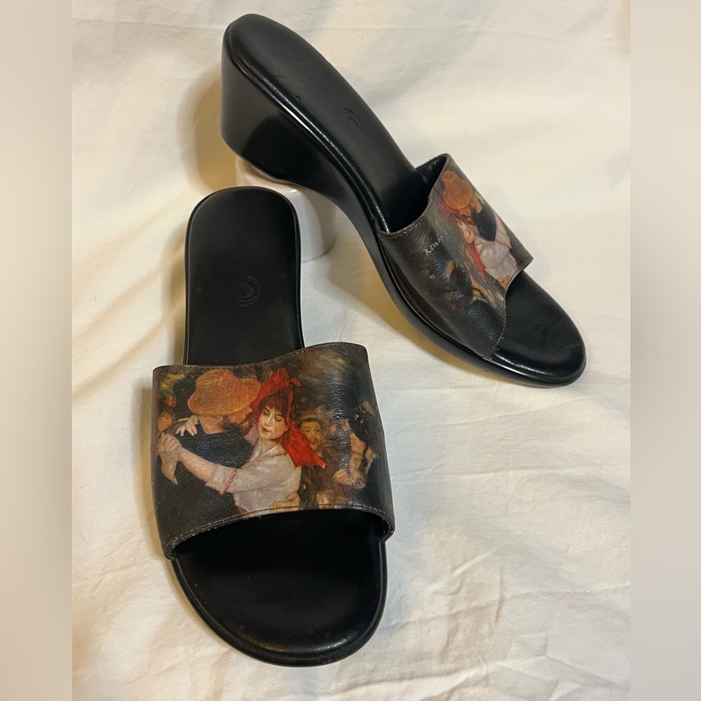 Renoir Dance at Bougival Wedge Sandals